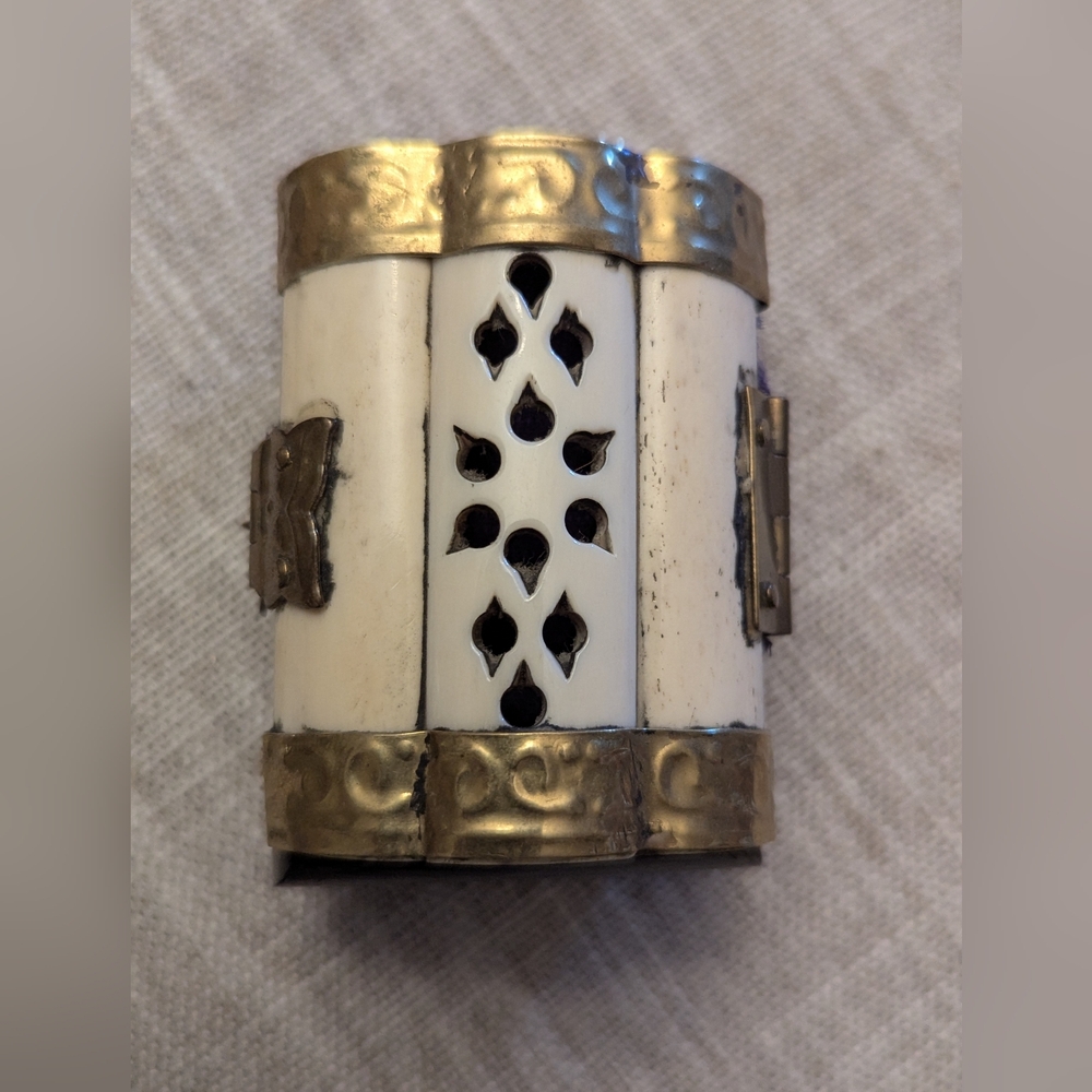 Elegant Cream and Gold Candle Holder